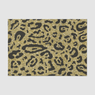 Gold Glitter Cheetah Leopard Animal Print Party Tissue Paper
