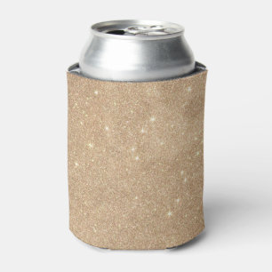 Gold Glitter Chic Glamourous Sparkles Can Cooler