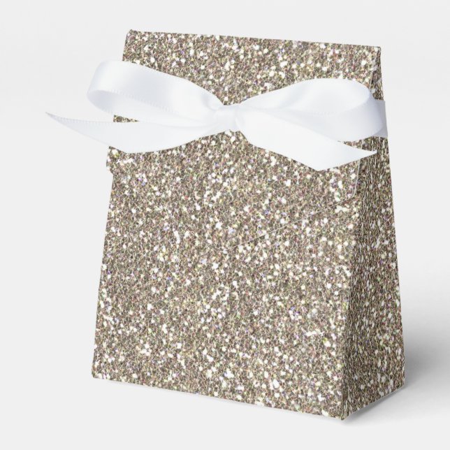 Gold Glitter Christmas Holiday Party Favour Boxes (Front Side)
