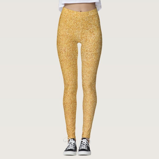 Gold Glitter  Christmas Leggings (Front)
