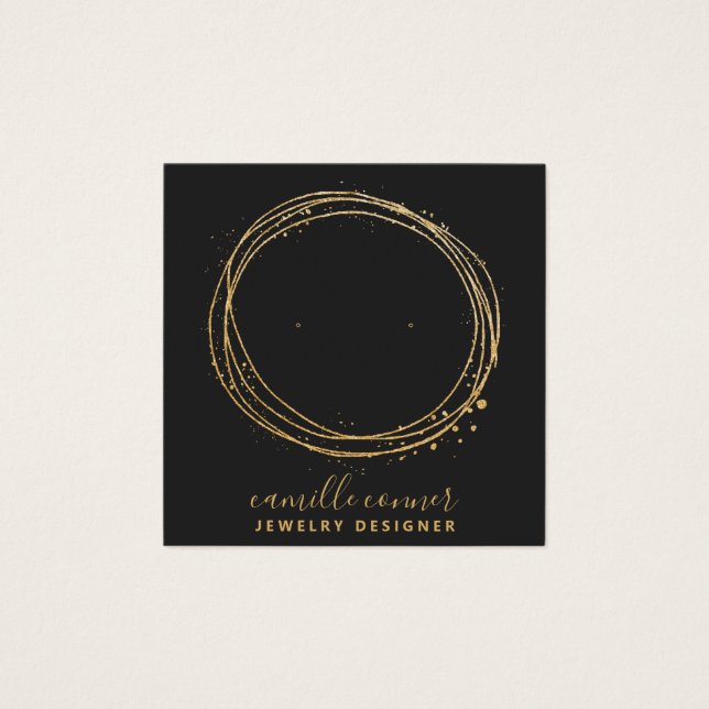 Gold Glitter Circle Jewellery Designer Stud Earrin (Front)