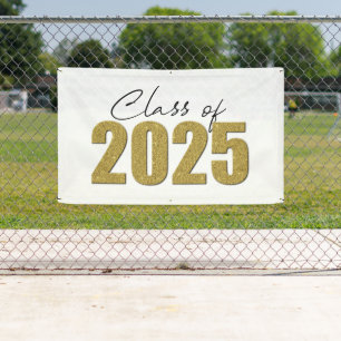 Gold Glitter Class of 2025 Banner