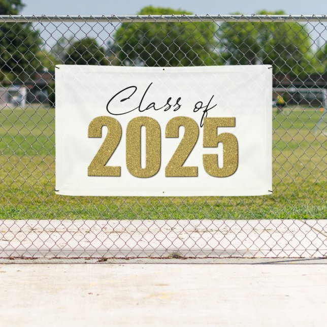 Gold Glitter Class of 2025 Banner (Insitu)