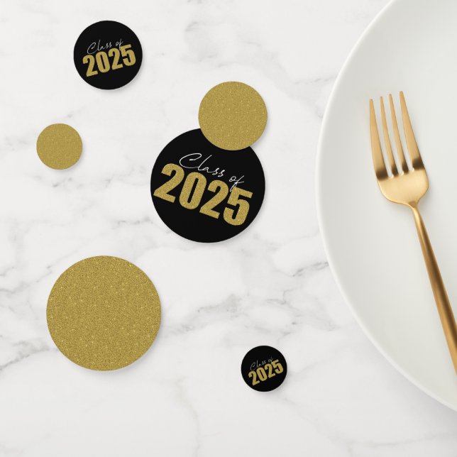 Gold Glitter Class of 2025 Confetti (Group)