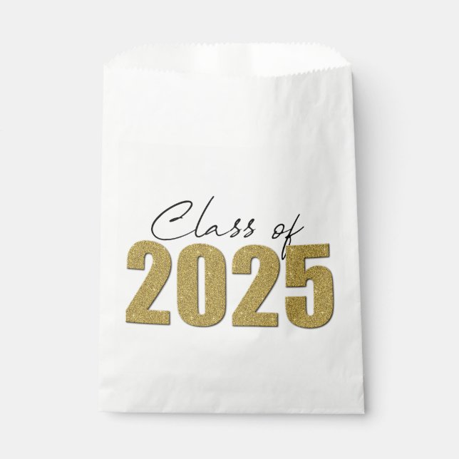 Gold Glitter Class of 2025 Favour Bags (Front)