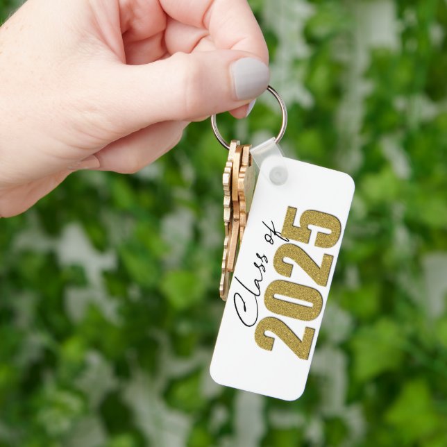 Gold Glitter Class of 2025 Key Ring (Hand)