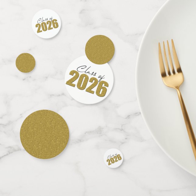 Gold Glitter Class of 2026 Confetti (Group)
