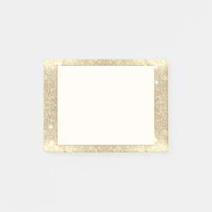 Gold Glitter Classic Glamour Sparkle Faux Post-it Notes