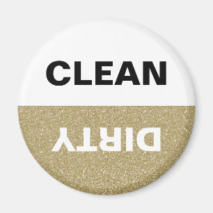 Gold Glitter Clean/Dirty Dishwasher Magnet