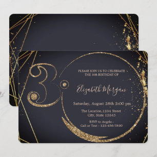 Gold Glitter Confetti 30th Birthday Invitation