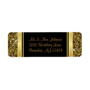 Gold Glitter Confetti and Black Elegance