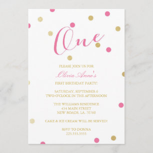 Gold Glitter Confetti Birthday Invitations
