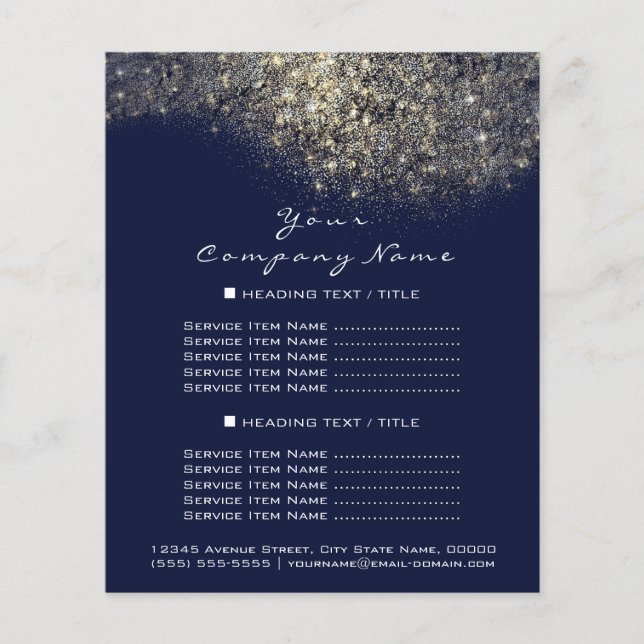 Gold Glitter Confetti Blue Navy  Maroon Confetti Flyer (Front)