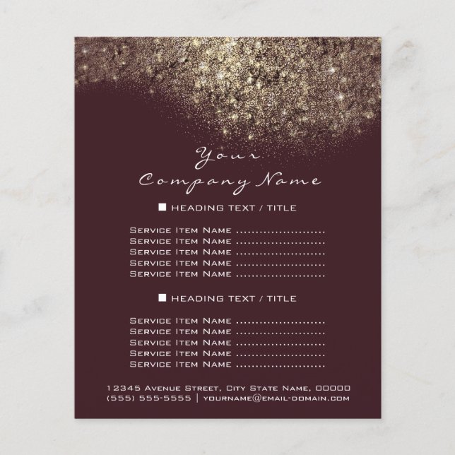 Gold Glitter Confetti Bordeaux Maroon Confetti Flyer (Front)