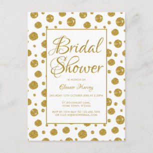 Gold glitter confetti bridal shower Invitation