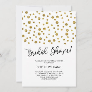 Gold Glitter Confetti Bridal Shower Invitation