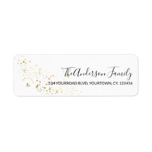 Gold glitter confetti Christmas return address