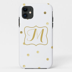 Gold Glitter Confetti Dot Monogram IPHONE 5 Case