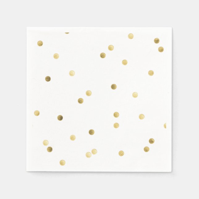 Gold Glitter Confetti Dot Polka Nail Polis Napkins (Front)