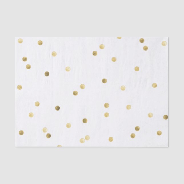Gold Glitter Confetti Dot Polka Nail Tissue Paper (Front)