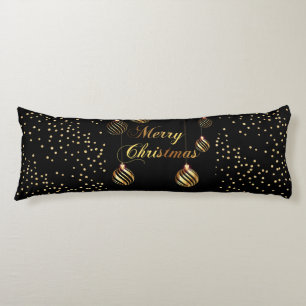 Gold Glitter Confetti Family Christmas Balls Body Cushion