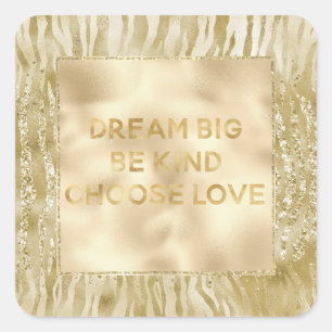 Gold Glitter Confetti Glitzy Zebra Dream   Square Sticker