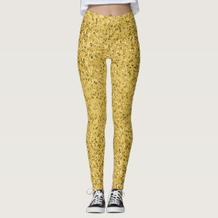 Gold Glitter Confetti Look Leggings