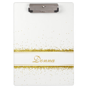 Gold Glitter Confetti Name - Clipboard