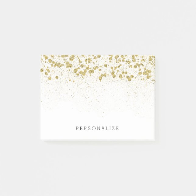 Gold Glitter Confetti Post-it Notes (Front)