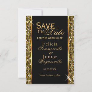 Gold Glitter Confetti Save The Date