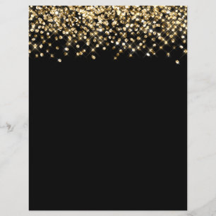 Gold Glitter Confetti Scrapbook Paper
