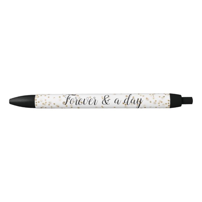 Gold glitter confetti sparkle       black ink pen (Front)