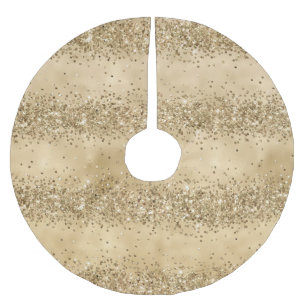 Gold Glitter Confetti Sparkle Brushed Polyester Tree Skirt
