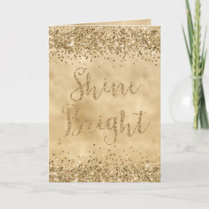 Gold Glitter Confetti Sparkle Shine   Card