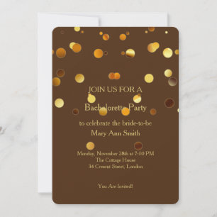 Gold Glitter Confetti Sparkles Chocolate Bachelor Invitation