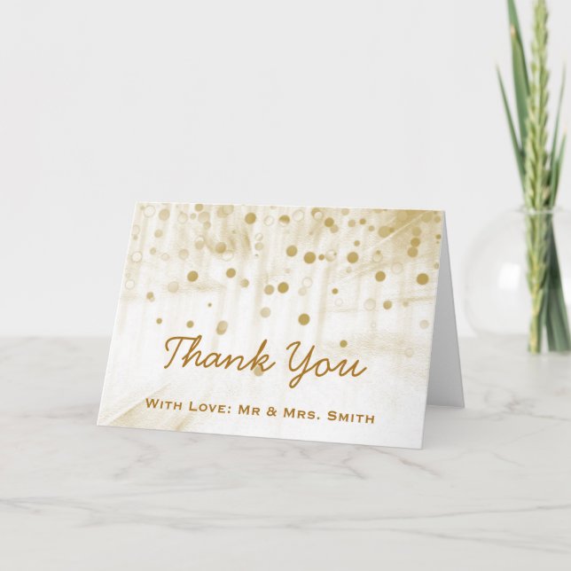 Gold Glitter Confetti Sparkles Dots Thank You (Front)