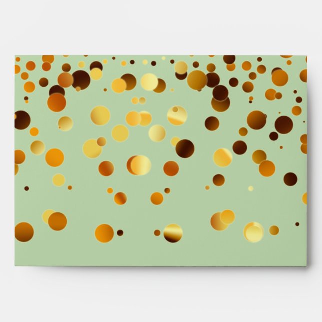 Gold Glitter Confetti Sparkles Green Envelopes (Front)