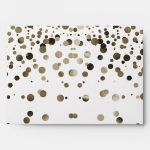 Gold Glitter Confetti Sparkles White Envelope