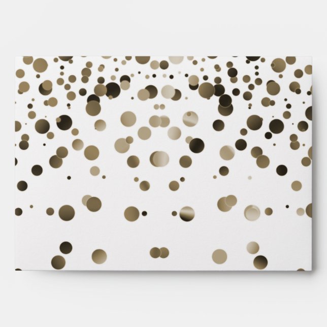 Gold Glitter Confetti Sparkles White Envelope (Front)