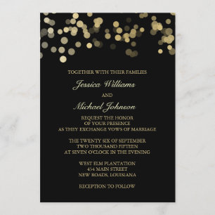 Gold Glitter Confetti Wedding Invitation