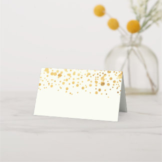 Gold Glitter Confetti Wedding Place Card