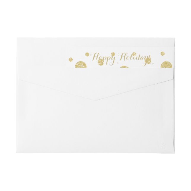Gold Glitter Confetti Wrap Around Label (Back)