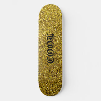 Gold Glitter Cool Skateboard Deck