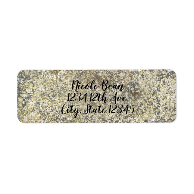 Gold Glitter Crackle Modern Chic Glam Sparkle (Front)