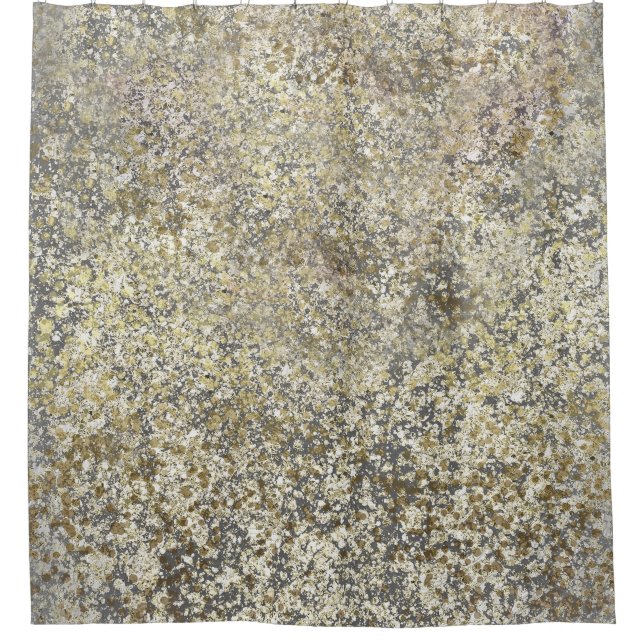 Gold Glitter Crackle Modern Chic Glam Sparkle Shower Curtain (Front)
