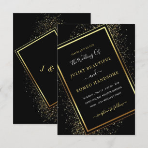 Gold Glitter Creative Wedding Invitations Example