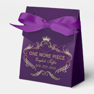 Gold Glitter Crown Frame Purple Background Favour Box