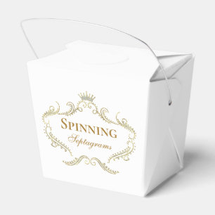 Gold Glitter Crown Frame White Background  Favour Box