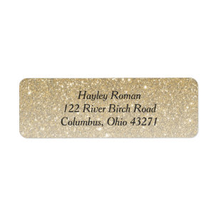 Gold Glitter Custom Address Label
