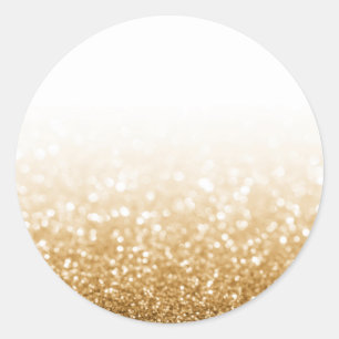 Gold Glitter Custom Trendy Classic Round Sticker